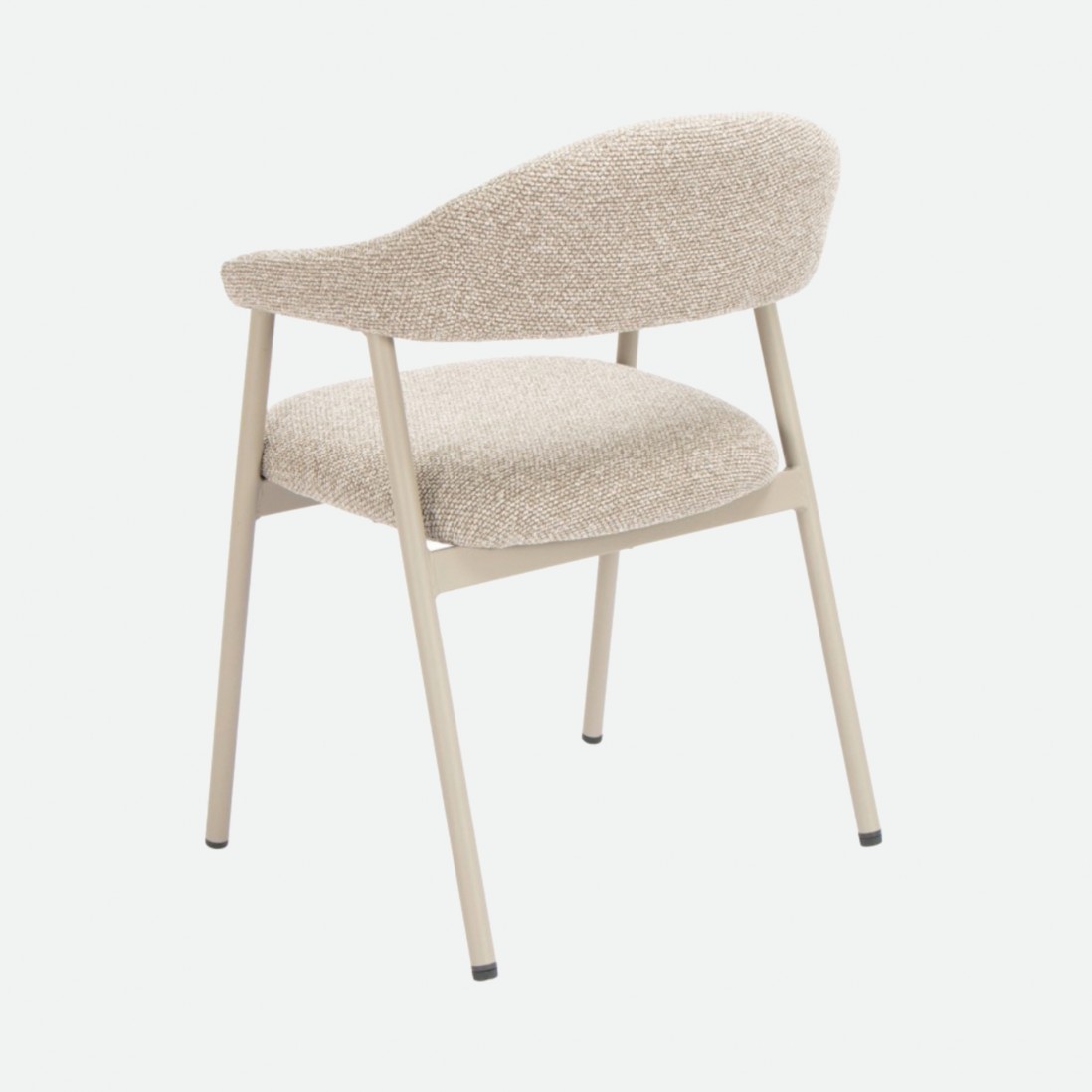 Euron chair taupe fabric and metal frame in matching color