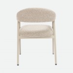 Euron chair taupe fabric and metal frame in matching color