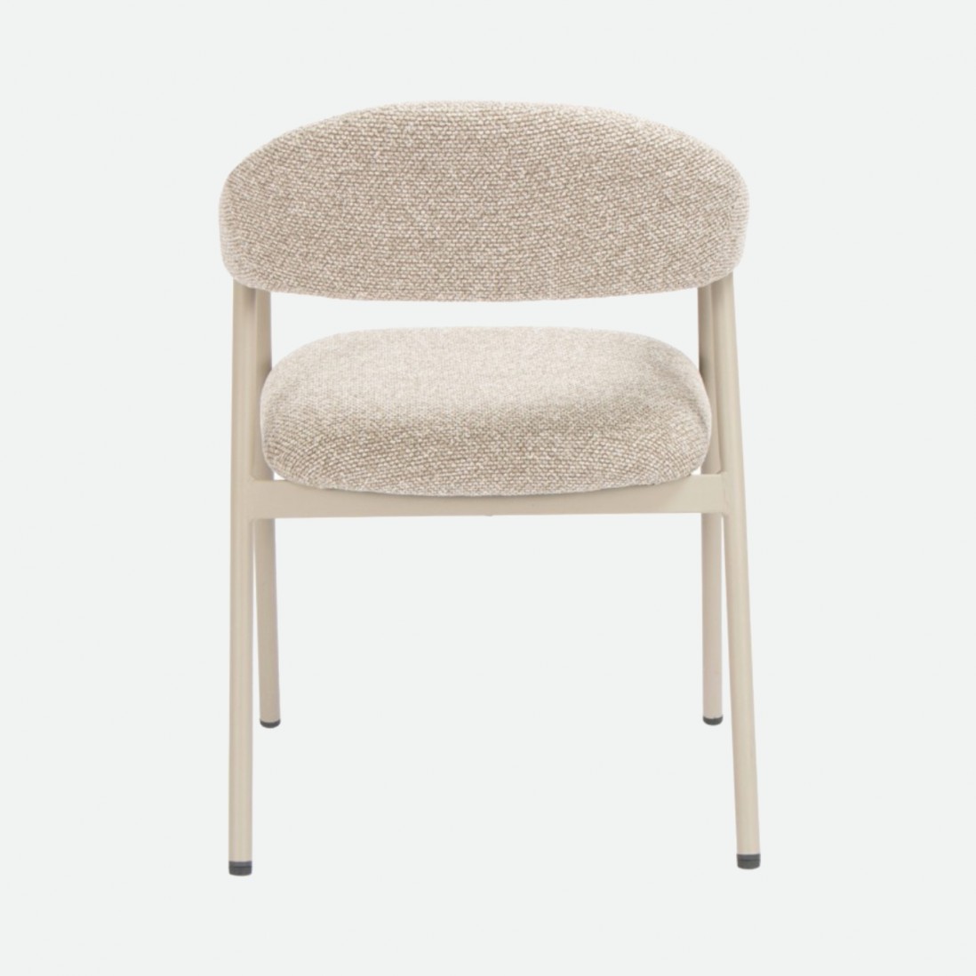 Euron chair taupe fabric and metal frame in matching color