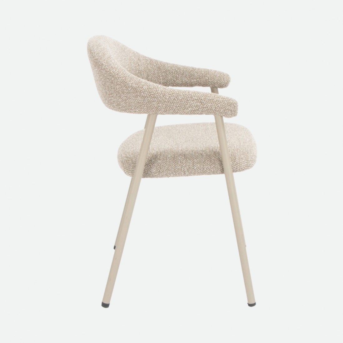 Euron chair taupe fabric and metal frame in matching color