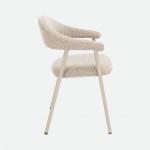 Euron chair taupe fabric and metal frame in matching color