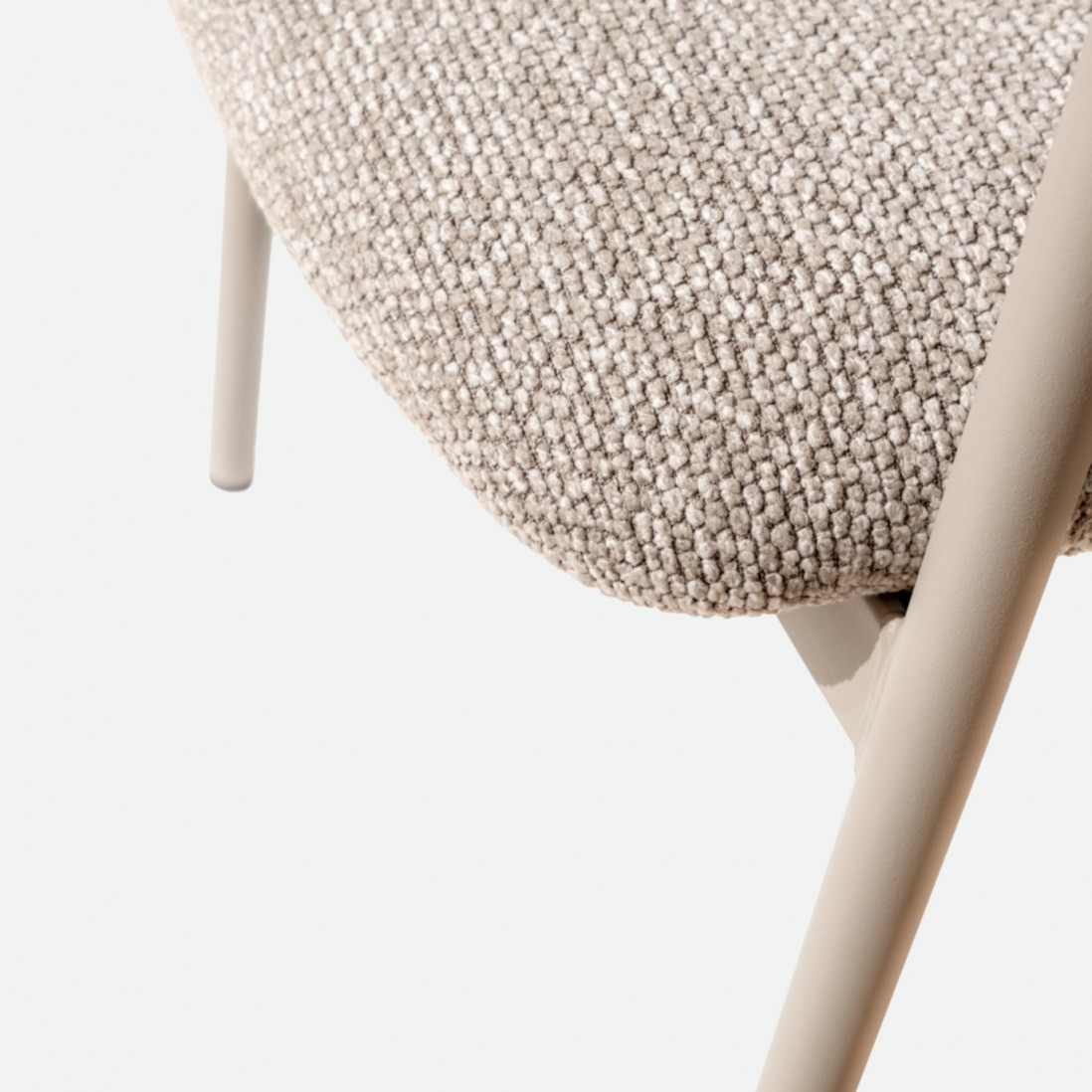 Euron chair taupe fabric and metal frame in matching color