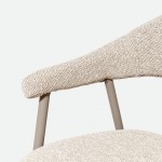 Euron chair taupe fabric and metal frame in matching color