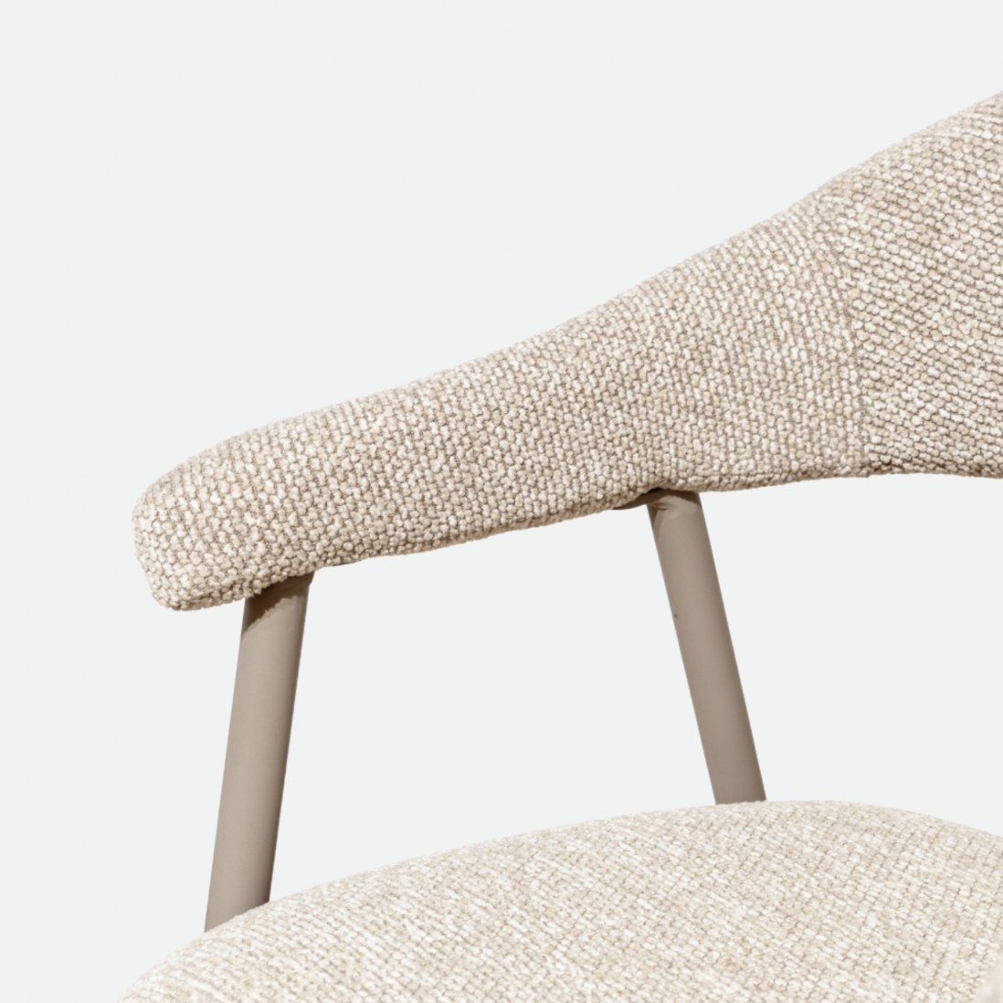 Euron chair taupe fabric and metal frame in matching color
