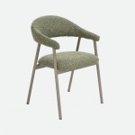 Euron chair green fabric and metal frame in matching color