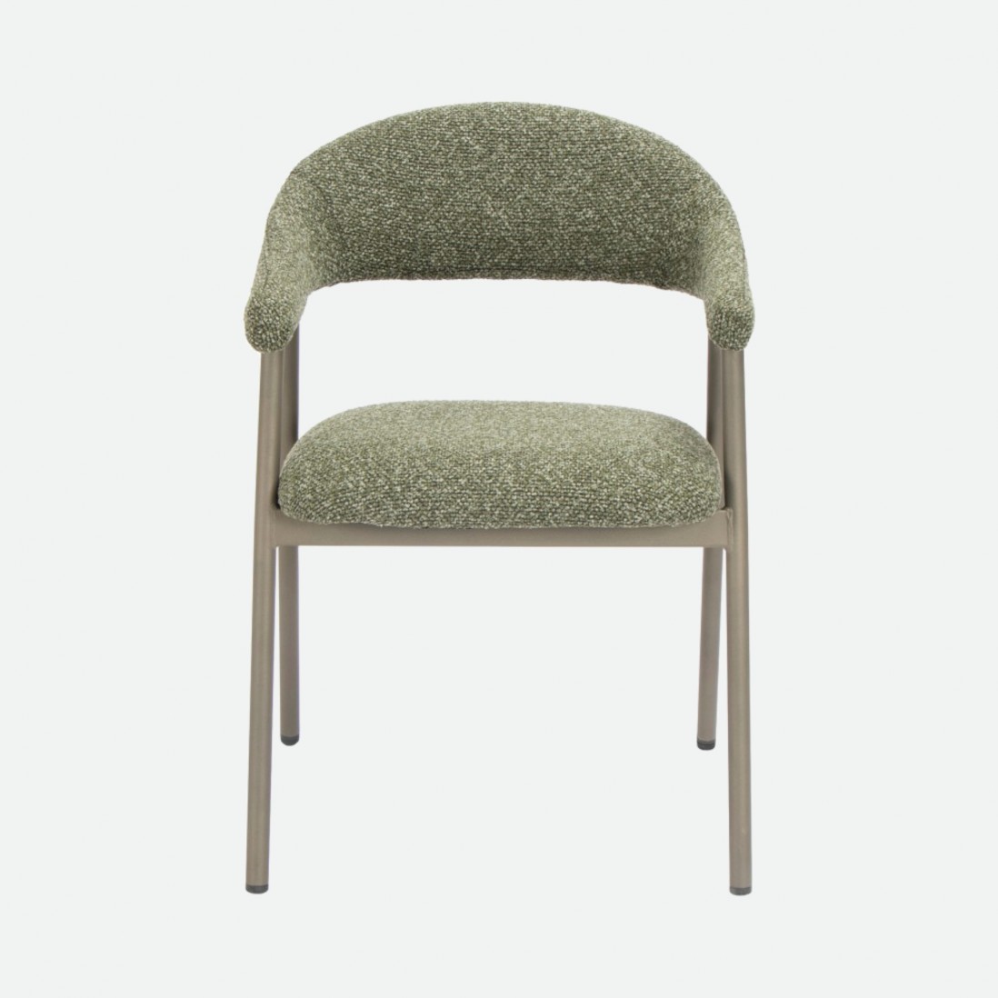 Euron chair green fabric and metal frame in matching color