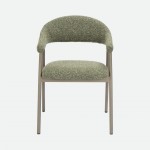 Euron chair green fabric and metal frame in matching color