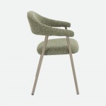 Euron chair green fabric and metal frame in matching color