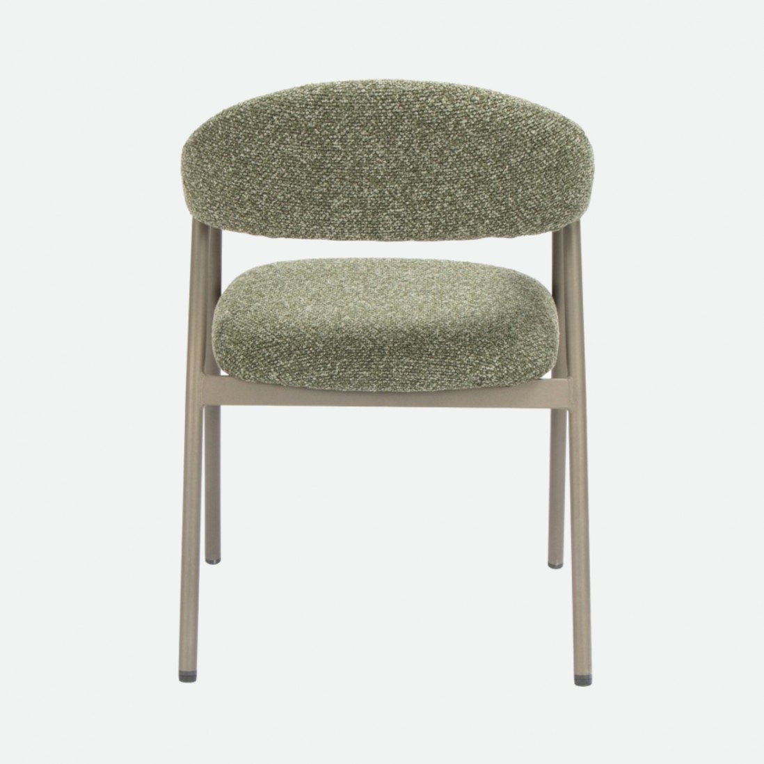 Euron chair green fabric and metal frame in matching color