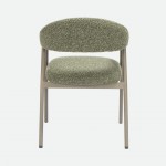 Euron chair green fabric and metal frame in matching color