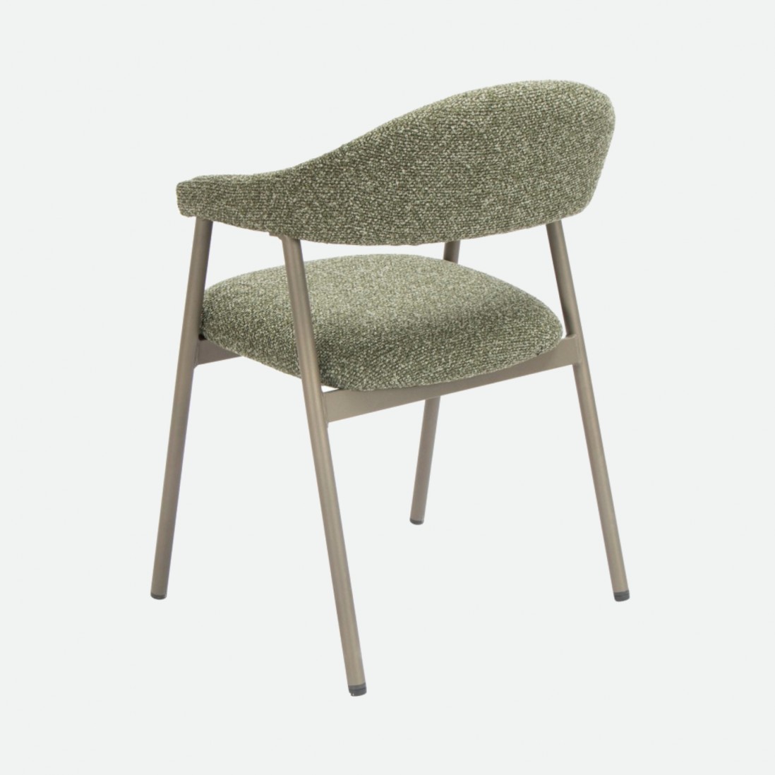 Euron chair green fabric and metal frame in matching color