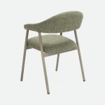 Euron chair green fabric and metal frame in matching color
