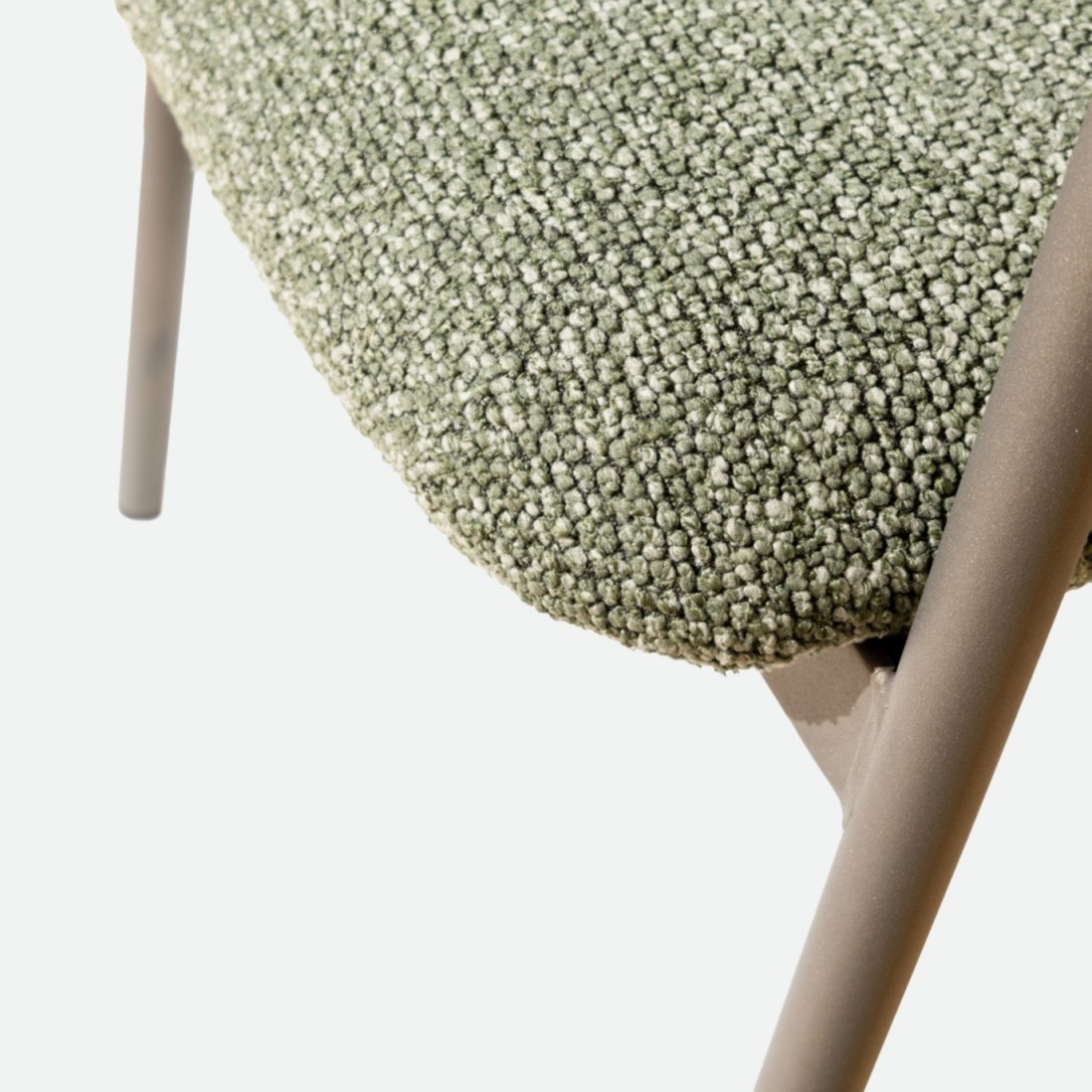 Euron chair green fabric and metal frame in matching color