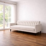 3 Seater Fabric Sofa Bed Ebro Linen Beige