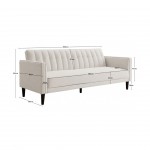 3 Seater Fabric Sofa Bed Ebro Linen Beige