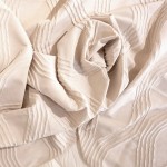 BISET beige double bedspread with wavy texture