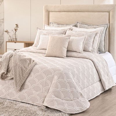 Pacifico Geometric Double Bed Bedspread Brown