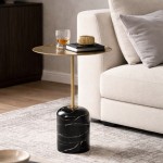 CETINA support table black marble �45cm