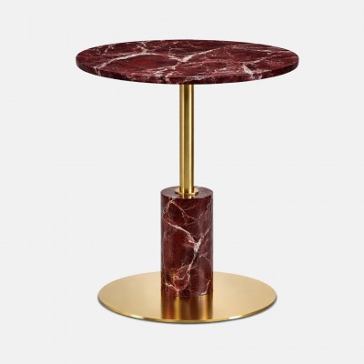 MIRNA side table rosso levante marble �40cm