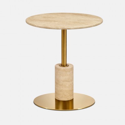 MIRNA side table beige travertine marble �40cm