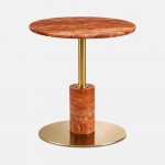 MIRNA side table red travertine marble �40cm
