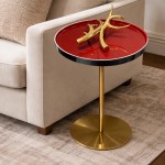 VUKA side table red and blue ceramic �45cm