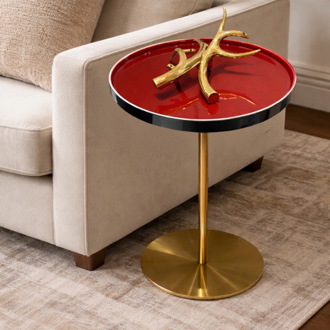 VUKA side table red and blue ceramic �45cm