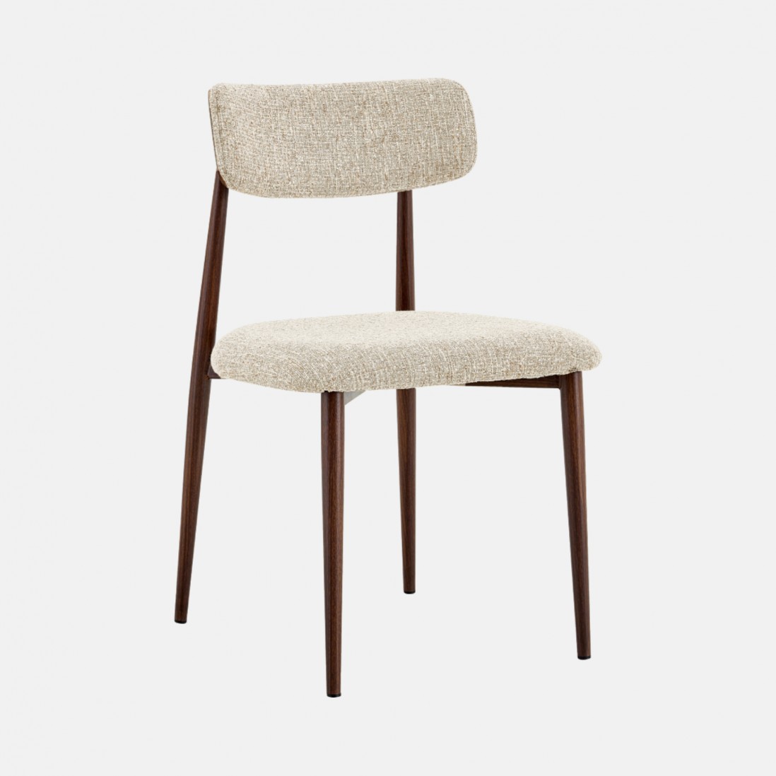 TANARO chair in light beige fabric and metal legs