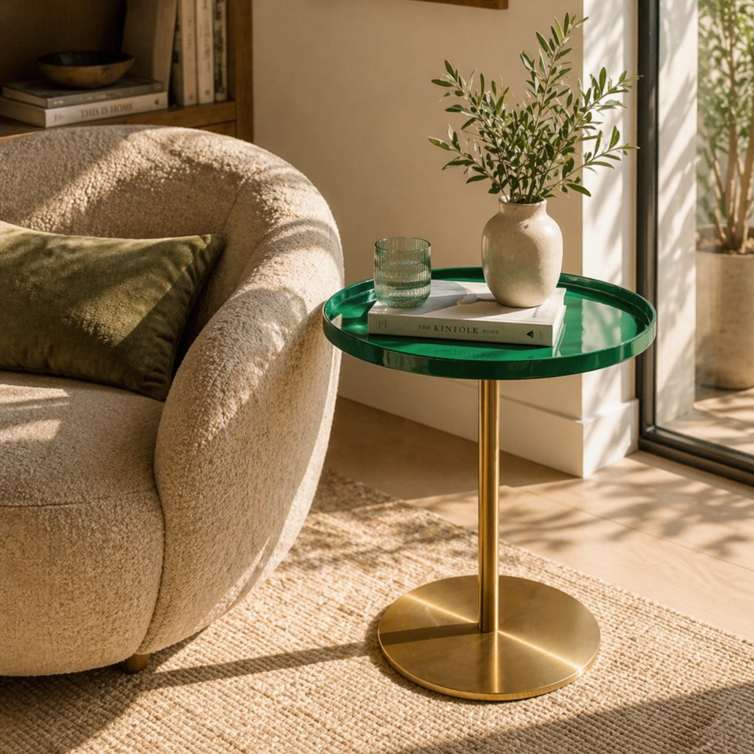 VUKA side table green ceramic �45cm