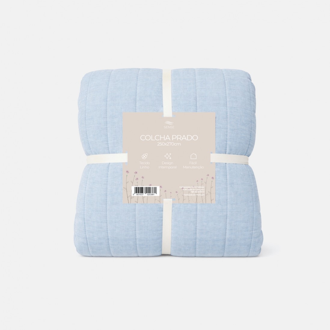 PRADO double bedspread plain light blue