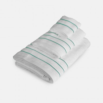 Bath Set LISTAS 100% cotton 3 towels white and green