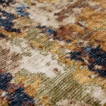 Odense 7761/004 abstract rug in beige brown and blue brown and blue