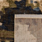 Odense 7748/004 abstract rug in beige brown and blue brown and blue