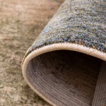 Odense 7403/004 abstract rug in beige brown and blue brown and blue