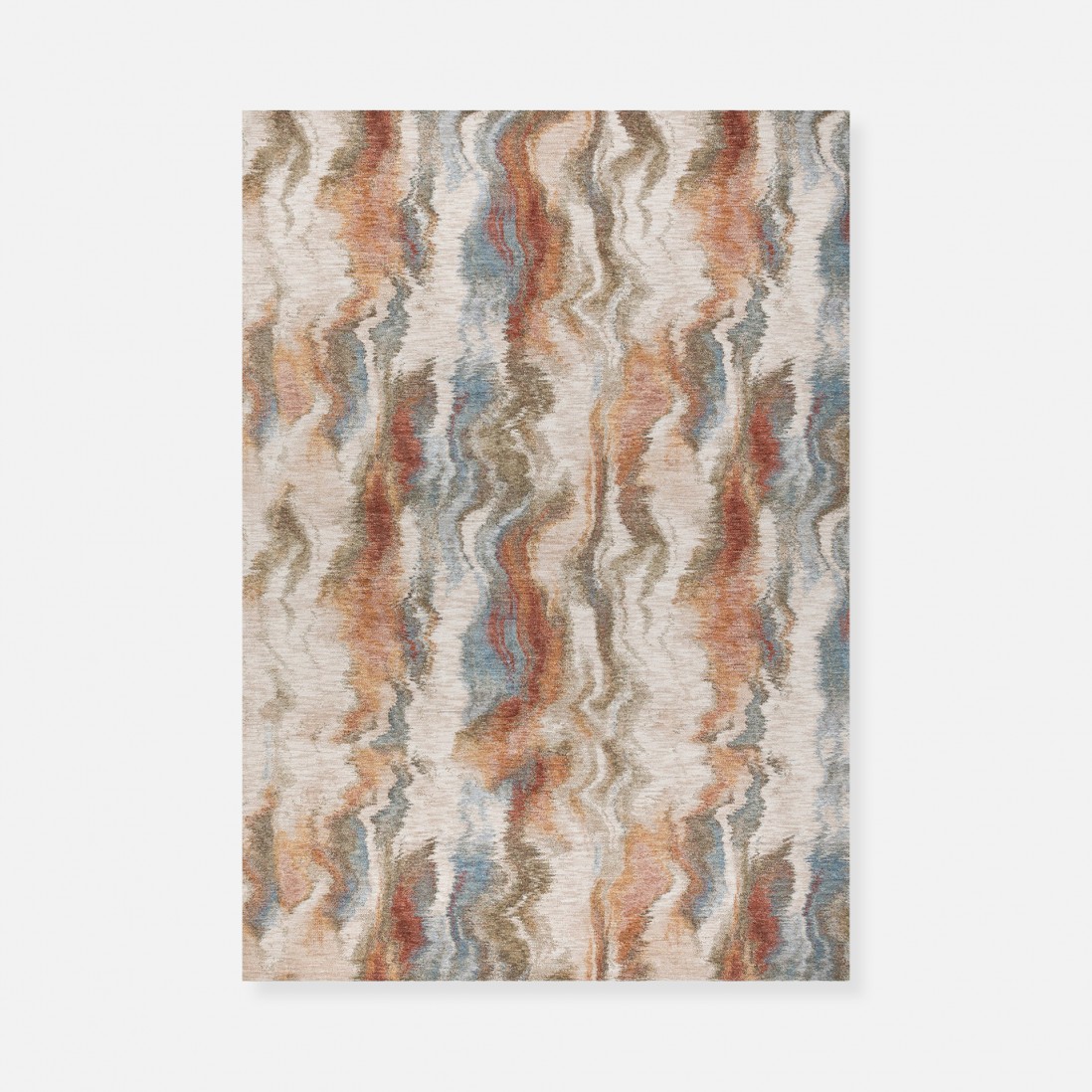 Odense 7435/192 abstract rug in beige brown and blue brown and blue