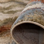 Odense 7435/192 abstract rug in beige brown and blue brown and blue