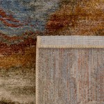 Odense 7435/192 abstract rug in beige brown and blue brown and blue