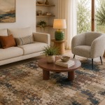 Odense 7748/004 abstract rug in beige brown and blue brown and blue