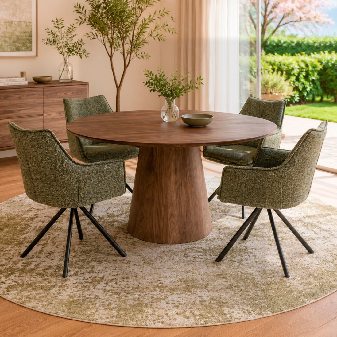 Walnut Round �120cm Dining Table Pictor