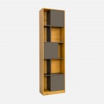 Voer oak effect shelving unit with grey doors 60cm