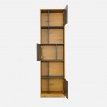 Voer oak effect shelving unit with grey doors 60cm
