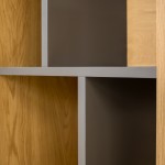 Voer oak effect shelving unit with grey doors 60cm
