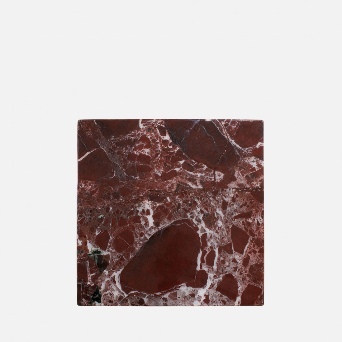 Side table in Burgundy Cube Stone Composite