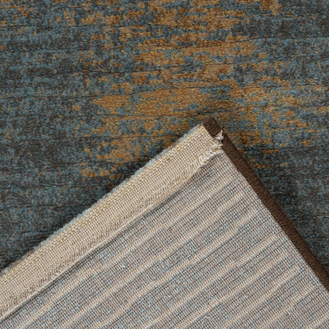 Abstract rug Giacomo 63029/1219 Brown and Blue