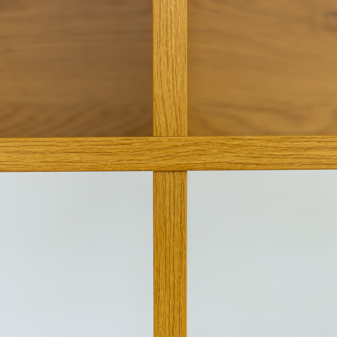 Rupel oak effect shelving unit with white doors 80cm