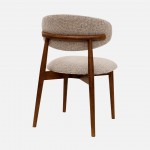 Roya chair in brown chenille with solid wood legs
