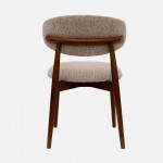 Roya chair in brown chenille with solid wood legs