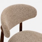 Roya chair in brown chenille with solid wood legs