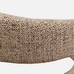 Roya chair in brown chenille with solid wood legs