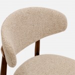 Roya chair in beige chenille with solid wood legs